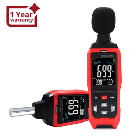 SLM - 390 Decibel Meter with Data Logging function and A / C / Z Weighted Sound Meter Portable SPL Meter MAX/MIN/AVG, Data Hold Use for Home, Factory, Noisy Neighbor - Gain Express