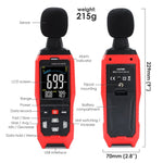 SLM - 390 Decibel Meter with Data Logging function and A / C / Z Weighted Sound Meter Portable SPL Meter MAX/MIN/AVG, Data Hold Use for Home, Factory, Noisy Neighbor - Gain Express