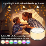 White Noise Machine for Sleeping Baby Kids – Portable Sound Machine with Night Light, USB Rechargeable, 34 Soothing Noises, Auto - Off Timer, Sleep Machine for Adults Babies Lullaby Travel Home - Gain Express