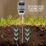 SQM - 256 Soil pH, Moisture & Light Meter 3 Way Tester Kit, Gardening Acidity Probe Test Tool Plants Growth Watering Quality Monitoring Checker for Garden Farm Lawn Household Indoor Outdoor - Gain Express