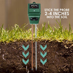 SQM - 256G SQM - 256 Soil pH, Moisture & Light Meter 3 Way Tester Kit, Gardening Acidity Probe Test Tool Plants Growth Watering Quality Monitoring Checker for Garden Farm Lawn Household Indoor Outdoor - Gain Express