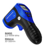 TAC - 44 Handheld Digital Laser Non - Contact Tachometer, Rotational Speed Measuring Gun, 2.5 - 99999 RPM, Record (60 Data) MAX/ MIN/ AVG ±0.02%+1 Digtal Accuracy, Speedometer for Small Engines, Car, Bike, Motorcycle, Surface Speed Tach Meter Gauge - Gain Express