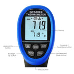 THE - 219 Dual Laser IR Infrared Thermometer - 50~1500°C ( - 58°F~ 2732°F), 30:1 DS, Non - contact Digital Temperature Meter Gun Pistol Type, Double Laser Pointer - Gain Express