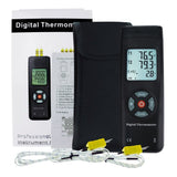 THE - 26 Digital Thermometer Dual Type - K Thermocouples Probe Temperature Instrument Large Display with Backlight - Gain Express