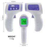 THE - 261 Non - contact Digital Laser Infrared IR Forehead Gun Thermometer Electronic Tester for Kids Baby Adult Human Body & Surface Temperature Tri - color Backlight with Fever Alarm - Gain Express