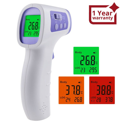 THE - 261 Non - contact Digital Laser Infrared IR Forehead Gun Thermometer Electronic Tester for Kids Baby Adult Human Body & Surface Temperature Tri - color Backlight with Fever Alarm - Gain Express