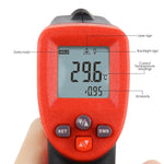 THE - 262 Lasergrip Non - Contact Digital Laser Infrared Gun Celsius and Fahrenheit Thermometer IR Instant Read Temperature with Adjustable Emissivity & Scanning Function - Gain Express