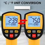 THE - 266 Lasergrip Non - Contact Digital Laser Infrared Gun Celsius and Fahrenheit High Temperature - 30℃~1500℃ ( - 22℉~2732℉) Thermometer IR Instant Read Temperature Adjustable Emissivity and 80 sets Data Storage - Gain Express