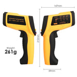 THE - 266 Lasergrip Non - Contact Digital Laser Infrared Gun Celsius and Fahrenheit High Temperature - 30℃~1500℃ ( - 22℉~2732℉) Thermometer IR Instant Read Temperature Adjustable Emissivity and 80 sets Data Storage - Gain Express