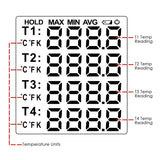 THE - 27 Digital Thermometer 4 Channel K - Type Thermocouples with K - Type Metal & Bead Probe , Thermometer , Backlight , Temperature Instrument , - 50 ~ 1350 °C ( - 58 ~ 2462 °F) - Gain Express