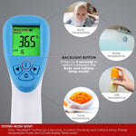 THE - 291 Non - Contact Forehead lR Thermometer Infrared Human Body Surface Temperature Measurement Colored LCD Backlight, Alarm Function and Data Storage - Gain Express