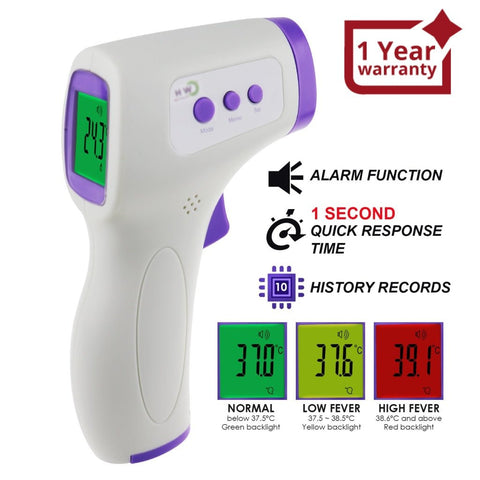 THE - 292 Non Contact IR Forehead Thermometer Human Body and Object Temperature Meter Color LCD Fever Indicator, One Sec Quick Response - Gain Express