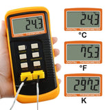 THE - 315_2P Digital Thermocouple Temperature K Type Thermometer with 4 Probe (Wired & Stainless Steel) Dual Channel High Temperature Kelvin Scale - Gain Express