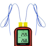 THE - 32 Digital K / J / T / E / R / S / N Type Thermocouple Thermometer Dual - channel LCD Display - 150~1767°C ( - 238~3212.6°F) ATC Temperature Meter - Gain Express