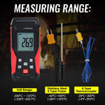 THE - 418_1P Digital K - Type Thermocouple Thermometer with Wired and Stainless Steel Probe, High and Low Temperature Measurement for High - Temp Furnaces and Ovens or Low - Temp Liquid Nitrogen etc - Gain Express