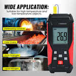 THE - 418_1P Digital K - Type Thermocouple Thermometer with Wired and Stainless Steel Probe, High and Low Temperature Measurement for High - Temp Furnaces and Ovens or Low - Temp Liquid Nitrogen etc - Gain Express