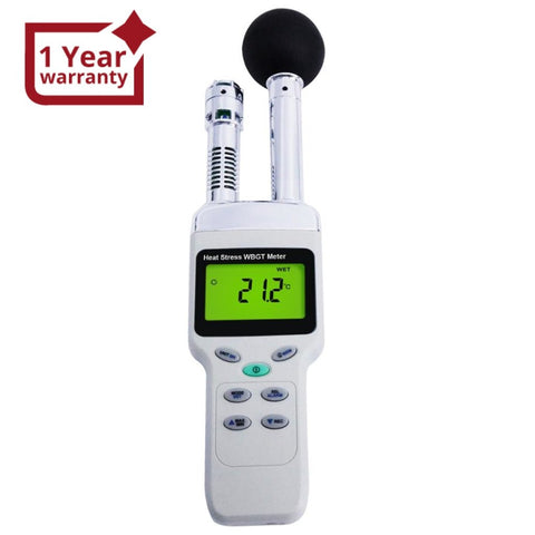 TM - 188 Heat Stress WBGT Meter Wet Bulb Globe Temperature Humidity Wet Bulb Dew Point - Gain Express