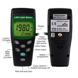 TM - 209 Digital LED Light LUX / FC (Footcandle) Meter Luminous Intensity Measurement Luxmeter 400000 Lux 40000 FC Measure Handheld Illuminance Tester - Gain Express