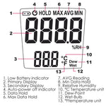 TM - 730 Digital Pocket Size Thermo - Hygrometer Temperature Meter Humidity Tester with Wet Bulb and Dew Point Measurement - Gain Express