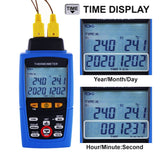 TM - 747D Digital 4 - Channel K /J/ T / E/ R / S/ N Type Thermocouple Thermometer Datalogger 16,800 Data Logging T1/T2, T3/T4 Input Terminal Data Logger - Gain Express