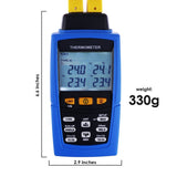 TM - 747D Digital 4 - Channel K /J/ T / E/ R / S/ N Type Thermocouple Thermometer Datalogger 16,800 Data Logging T1/T2, T3/T4 Input Terminal Data Logger - Gain Express