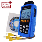 TM - 747D Digital 4 - Channel K /J/ T / E/ R / S/ N Type Thermocouple Thermometer Datalogger 16,800 Data Logging T1/T2, T3/T4 Input Terminal Data Logger - Gain Express