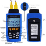 TM - 747D Digital 4 - Channel K /J/ T / E/ R / S/ N Type Thermocouple Thermometer Datalogger 16,800 Data Logging T1/T2, T3/T4 Input Terminal Data Logger - Gain Express