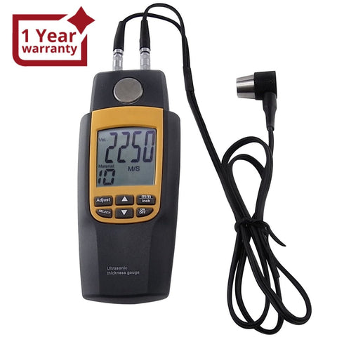 VA8041 Ultrasonic Thickness Meter Tester Gauge Measure 1.2~220 mm Velocity Digital LCD for metal steel aluminum copper glass iron plastics tile brass gold silver zinc - Gain Express