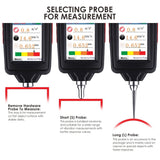 VBT - 281 Digital Vibration Meter Piezoelectric Vibrometer Gauge Colored Flip Display Acceleration Velocity and Displacement Measurement with Short / Long Probe Portable Symmetrical Shape - Gain Express