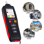 VBT - 281 Digital Vibration Meter Piezoelectric Vibrometer Gauge Colored Flip Display Acceleration Velocity and Displacement Measurement with Short / Long Probe Portable Symmetrical Shape - Gain Express