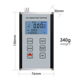 VM - 6380 Digital 3 - Axis Vibration Meter Piezoelectric Sensor Displacement Velocity Acceleration - Gain Express