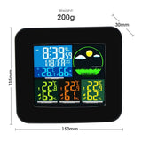 WEA - 47_EU Digital Weather Station RCC DCF with 3 Indoor/ Outdoor Wireless Sensors, with 6 kinds of Weather Forecast, Thermometer and Hygrometer, with Alarm Clock for Temperature and Humidity measurement, Low battery for Colored LED on LCD Display - Gain Express