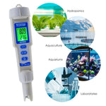 WQM - 241 pH / EC / Temperature Meter ATC 3 in 1 Waterproof Pen Type Water Quality Combo Multi - Parameter Tester Monitor Analyzer Acidometer , Test Kit for Aquariums Hydroponics Pool Spa Drinking Purity - Gain Express