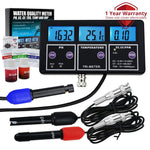 WQM - 243 6 in 1 Professional Multi - parameter pH/ ORP Redox/ EC/ CF/ TDS PPM/ Temperature Combo Testing Meter, Digital Multi - function Water Quality Monitor Tester - Gain Express