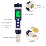 WQM - 303 Pentype Multi - Paramater 5 - in - 1 Water Quality Tester (pH / TDS / EC / Temp / Salinity) Waterproof Digital Meter Research Household Industrial Laboratory Analysis - Gain Express