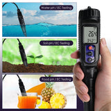 WQM - 448 Digital 3 - in - 1 pH | EC | Temperature Tester Waterproof IP65 for pH/EC Measurement in Water, Meats and Soft Solid Food Samples with ATC, Portable High - Accuracy - Gain Express