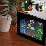 WS - 001 - EU_2S DCF RCC Desktop Digital Weather Forecast Station Barometer with 2 Sensors 220V Only - Gain Express