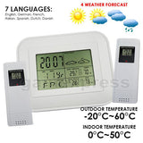 WS - 002 - 2S Wireless Weather Forecast Station Indoor/Outdoor Temperature Humidity RH RCC DCF Thermometer 2 sensors Moonphase Alarm - Gain Express