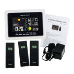 WS - 104_US_3S Weather Station IN/OUT Temperature Humidity WWVB 3 Wireless Remote Sensors 110V Only - Gain Express