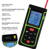 X01RZ - E40 Digital 40M Laser Distance Area Volume Pythagorean w/ Spirit Level Range Finder Tool - Gain Express