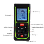 X01RZ - E40 Digital 40M Laser Distance Area Volume Pythagorean w/ Spirit Level Range Finder Tool - Gain Express