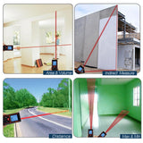 X01RZ - E60 Digital 60 Meter Laser Distance Area Volume Pythagorean w/ Spirit Level Industrial Use - Gain Express