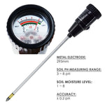 ZD - 06 Soil pH & Moisture Tester Meter with 295mm Long Electrode Probe Waterproof Soil Tester Kit Tools, for Indoor & Outdoor Gardens Plants Flowers Farming - Gain Express