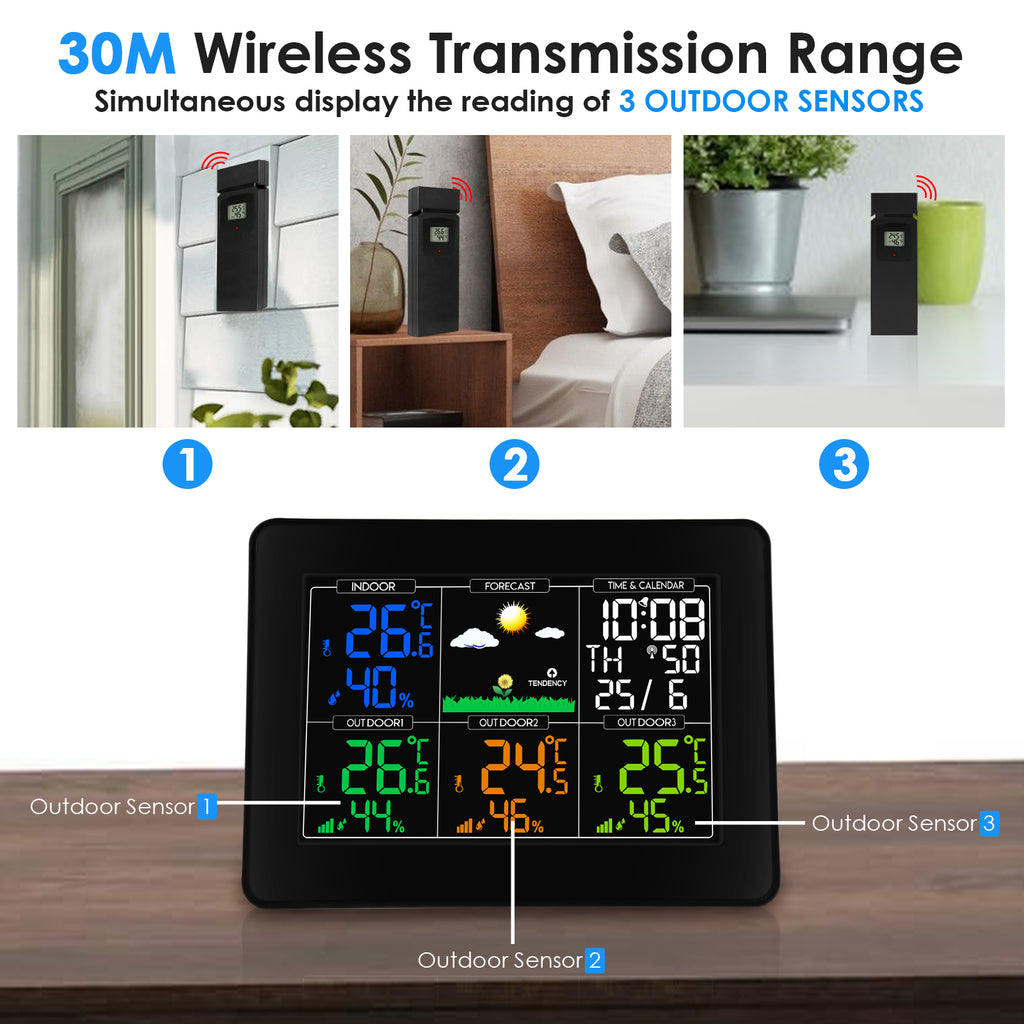 Weather Station Wireless Digital Indoor Outdoor Forecast With 3