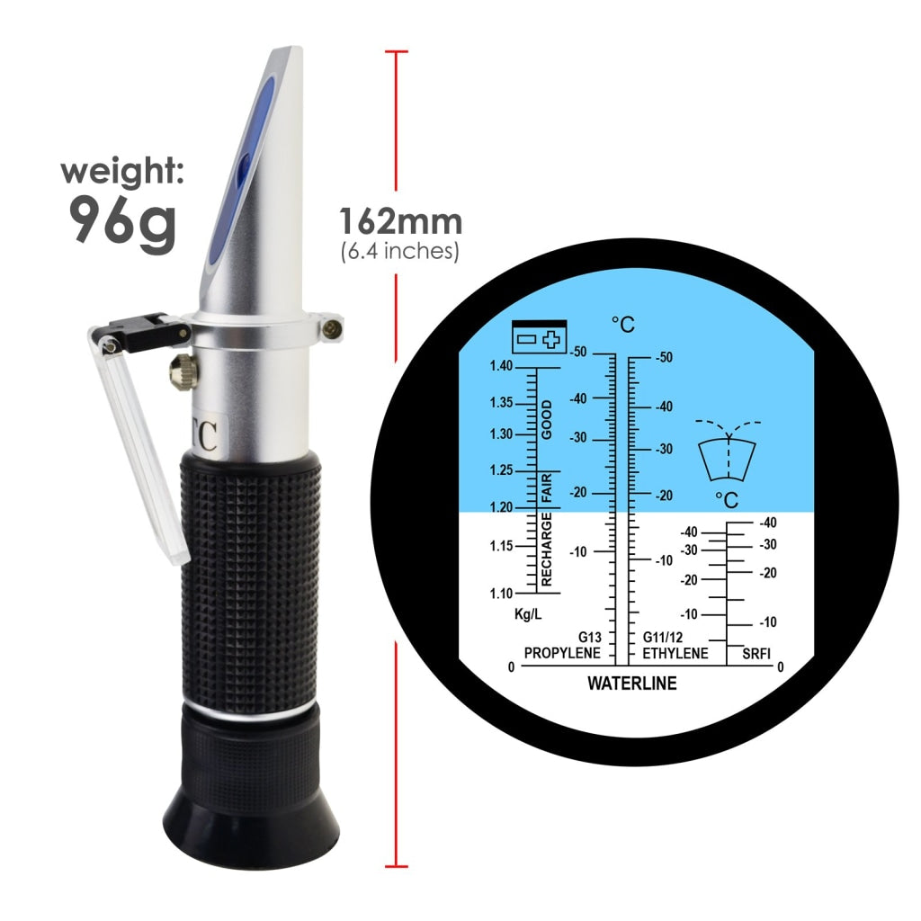 Antifreeze Refractometer 4-in-1 Coolant Tester Refractometer for Checking  Freezing Point of Automobile Antifreeze Systems, Anti Freeze Tester