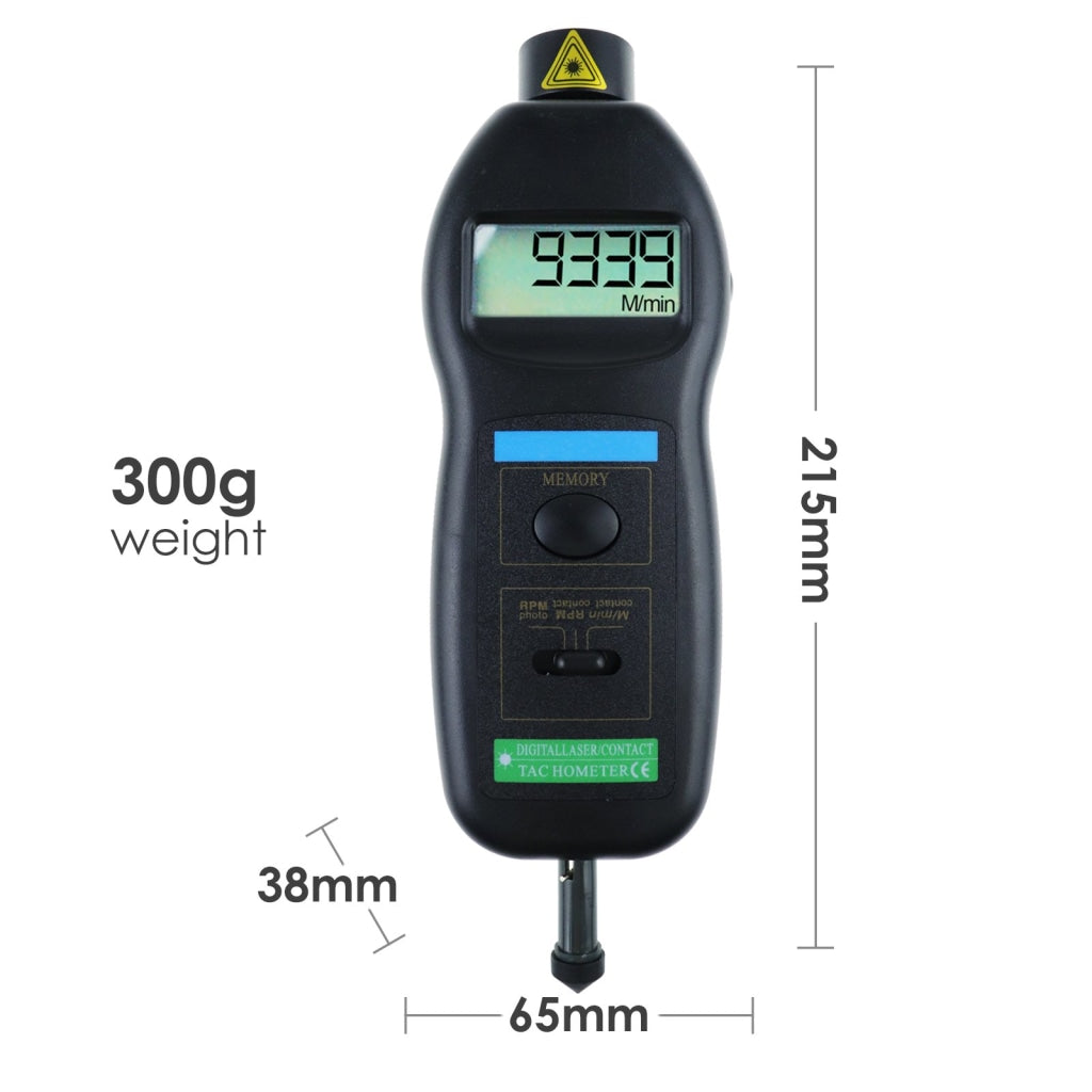 Dt2236c Tachymètre numérique 2-en-1 Double contact Détecteur de vitesse sans  contact Compteur De télémétrie automatique