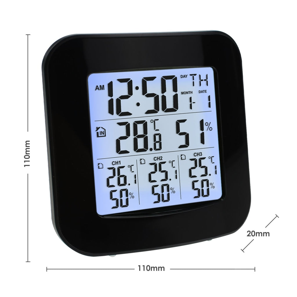 Wall Clock Digital Weather Station Wireless Indoor Outdoor