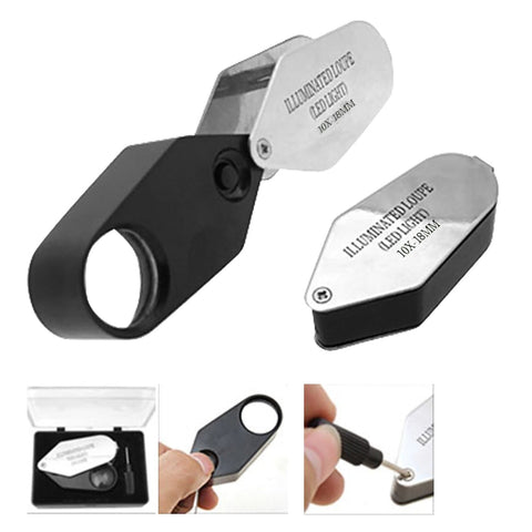 Your Dreamed and Magic Armoire: Jewelers loupe 100x gem handheld pocket LED  light microscope loupe pen zoom